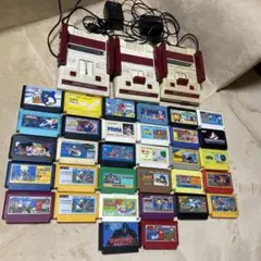 ファミリーコンピュータ本体3台　ソフト32本