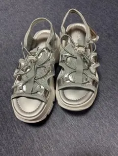 AZUL by moussy シルバー スポーツサンダル