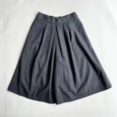 美品　リジエール　レディース　ウール　ガウチョ　パンツ　ワイド　グレー　36