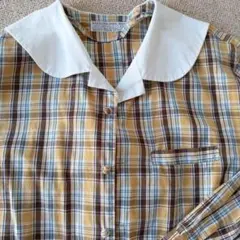 チェック柄長袖シャツ