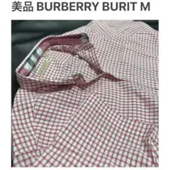 バーバリー M 美品 半袖シャツ M ノバチェック ボタンダウン ショートカラー