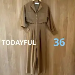 美品✨トゥデイフル　サロペット ジャンプスーツ　オールインワン　ベージュ