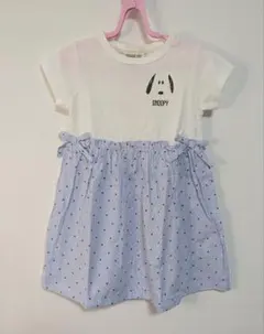 【100】新品　べべ　スラップスリップ　ワンピース　スヌーピー