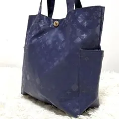 Daily russet デイリーラシット トートバッグ 総柄 肩掛け ネイビーのサムネイル