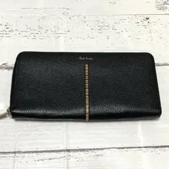 Paul Smith ラウンドファスナー長財布 シグネチャーストライプ ブラック