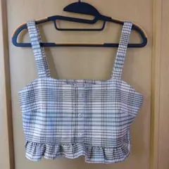 チェック柄フリルビスチェ