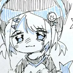 一発描き　手描きイラスト　萌え絵　オリジナル　女の子　サブカル