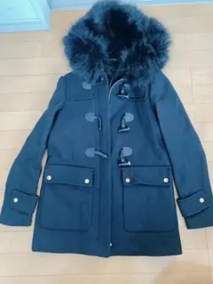 美品♡ZARA♡フードファー付きBlackオシャレコート♡大人気完売