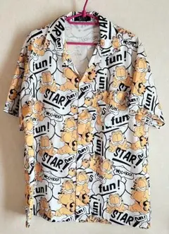 ガーフィールド 柄シャツ Tシャツ 古着 キャラクター アロハ 派手シャツ