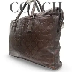 COACH コーチ 70251 オプアート レザー ハンドバッグ ビジネスバッグ