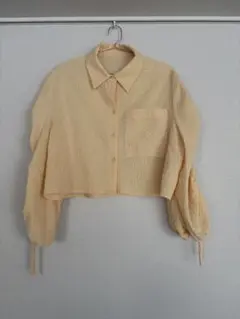 チャオパニック　袖シャーリングシャツ