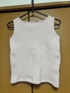 QUEEN'S COURT ノースリーブニット 淡いピンク