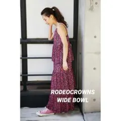 RODEOCROWNS WIDE BOWLフラワーレオパードティアードワンピース
