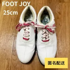 【FOOTJOY】レディースゴルフシューズ25cm 白×ピンク 清潔感あり