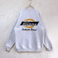 Dickies/バックデザイントレーナー スウェット/M/ロゴ刺繍 グレー