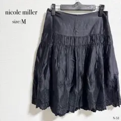 ◎美品◎ nicole miller ニコルミラー 刺繍 フレアスカート M