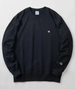 Champion ブラック クルーネック スウェット