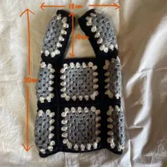 ハンドメイド グラニースクエア バッグ 裏地付き