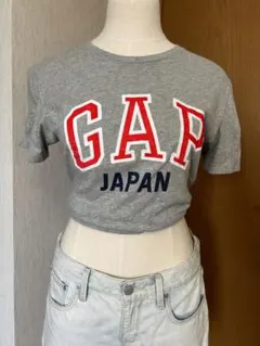 GAP JAPAN パッチワーク縁取り赤ロゴTシャツ グレー Sサイズ