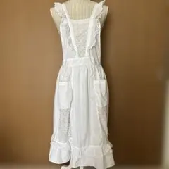 ホワイトレースエプロン　M