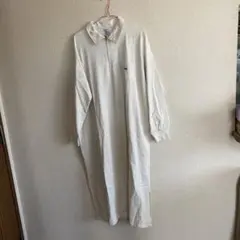 thefoxフリークスストア長袖ハーフジップポロロングワンピース ポケット付き