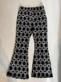 LOWRYS FARM ハート柄フレアパンツ