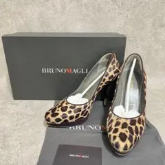 美品　BRUNOMAGLI ハラコ　レオパード　パンプス　34のサムネイル