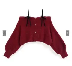 GRL オフショルダーリボンニットトップス