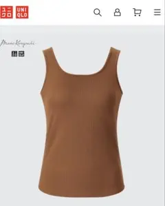 ユニクロ マメクロ エアリズム タンクトップ シルクブレンド ブラウン M