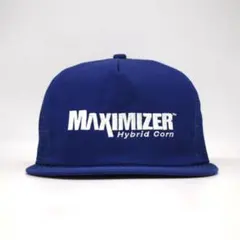 80s USA製 MAXIMIZER とうもろこし メッシュ キャップ 企業 青のサムネイル