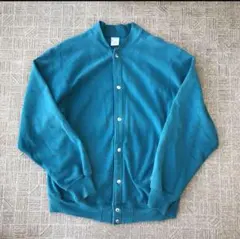 90s Reverse Weave スナップカーディガン　ターコイズ　グリーン