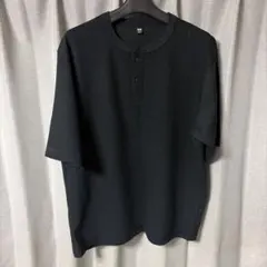 未使用 UNIQLO ヘンリーネックTシャツ ブラック L