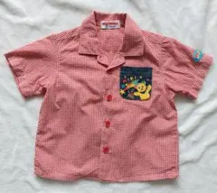 ミキハウス 半袖シャツ 90 赤チェック