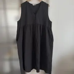 Mushroom ノースリーブシャツワンピース ダークグレー