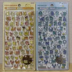 【正規品】サンリオ ボンボンドロップシール文字 ポムポムプリン ポチャッコ2枚