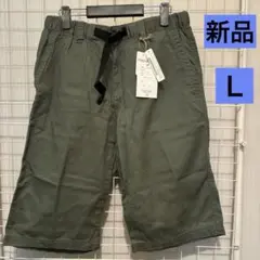 メンズ　ウェビングベルト　ハーフパンツ　ショートパンツ Ｌ　新品　綿パンのサムネイル
