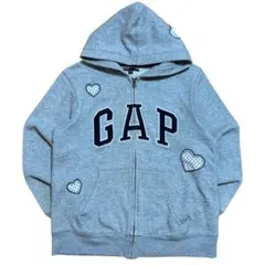 GAP フルジップパーカー リメイク Y2K 古着 グレー XSサイズ