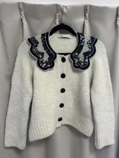 ZARA ニット カーディガン 襟付き