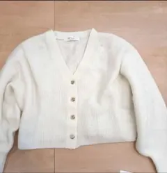 【M】Herlipto　ハーリップトゥ　カーディガン　オフホワイト　ウール