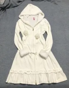 LIZLISAフリルワンピース　もこもこ　ぽんぽん付き2way 姫系　厚手　秋冬