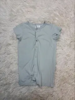 H&M ベビー ロンパース 半袖 80cm 12M くすみグリーン