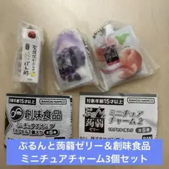 新品未開封‼️ 最新　創味食品＆ぷるんと蒟蒻ゼリーミニチュアチャーム　3個セット