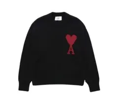 ami paris 黒 ニットセーター ハート刺繍