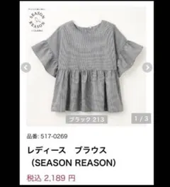 SEASON REASON レディース ブラウス 半袖 ギンガムチェック柄