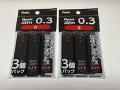 Pentel Ain シャープペン替芯 0.3mm B 3個パック×2セットのサムネイル