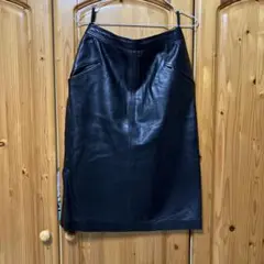 LOEWE ロエベ ヴィンテージレザータイトスカート ブラック | Mercari