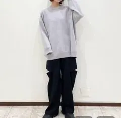 ジーナシス　サイドカットタックワイドパンツ
