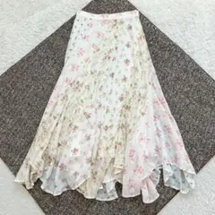 極美品✨ポロラルフローレン スカート マキシ丈 花柄 アシンメトリー 洗える 白 2026年最新】POLO RALPH LAUREN 柄：花柄 レディース ロング フレア
