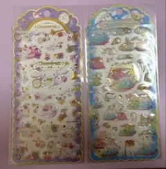 【ライセンス品】シナモロール　ぷっくり　キラキラ　クリアシール　2枚セット