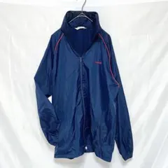 デサント製 80s アディダス ヴィンテージ ナイロンジャケット L 紺